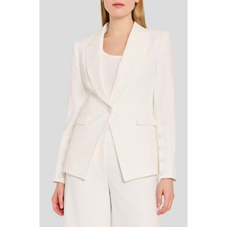 Tahari by ASL One-Button Blazer in White at Nordstrom, Size 16P