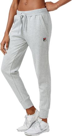 Fila Womens Frances Ribbed-Cuff Jogger Pants Gray Size Extra Large