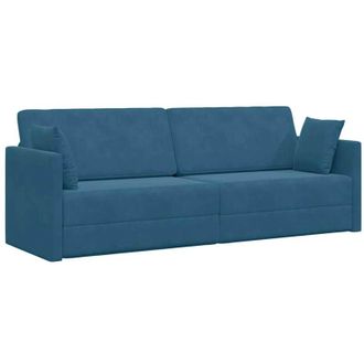 vidaXL Sof&aacute; Cama Azul 213 X 76 X 77 Cm Terciopelo Vidaxl
