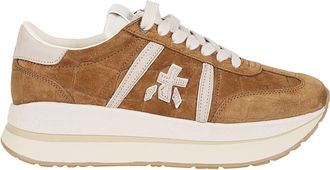 Premiata Brown Bethcoin Calf Leather Suede Sneakers