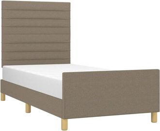 vidaXL Estructura de cama sin colchón tela gris taupe 100x200 cm Vidaxl