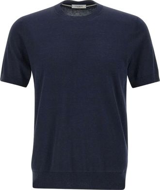Paolo Pecora T-shirt in misto seta - Blu