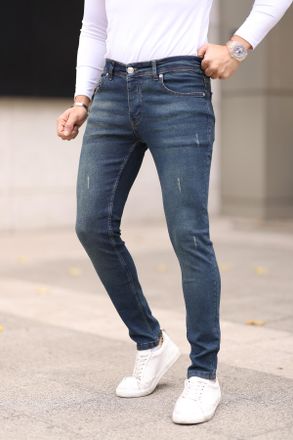 Trendyol MAN Heren Donkerblauw Effen Skinny Normale taille Jeans
