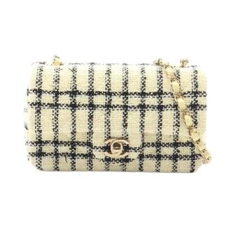 Chanel Pre-owned Mini Matelasse 20 Stoff Schoudertas - Dames - Pre-owned - Beige - Maat: ONE Size
