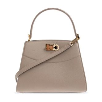 Ferragamo Handbags, female, Beige, Size: ONE SIZE Studio Box Small Bag