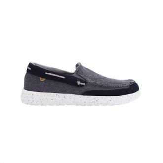 Lamofootwear Mens Calvin Slip-On Boat Shoe In Navy