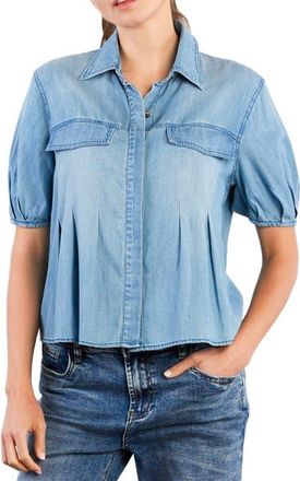 Wash Lab Denim Pincess Pleated Shirt at Nordstrom, Size X-Small