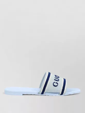 Gucci logo slide sandal open toe flat sole