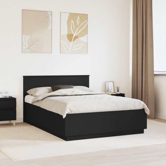 vidaXL Vidaxl Struttura Del Letto Nero 150 X 200 Cm Legno Ingegnerizzato