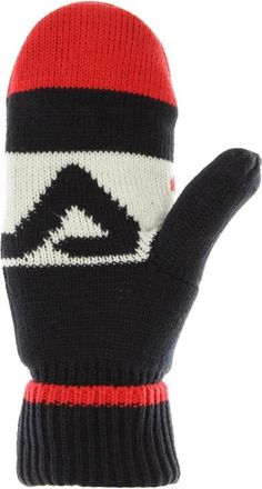 Fila Intarsia Gebreide Herenhandschoenen Zwart/Rood/Wit - Heren - Handschoenen - Veelkleurig - S/M - Accessoires