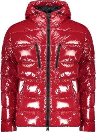 Herno Gewatteerd jack met capuchon - Heren - Gewatteerde jassen - Rood - XL - Leer - Jassen