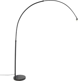QAZQA Qazqa L&aacute;mpara De Arco Moderna Negra Con Base De M&aacute;rmol - Xxl Acero /m&aacute;rmol Alargada Adecuado Para Led Max. 1 X 60 Watt