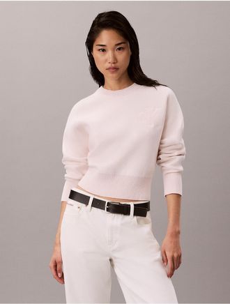 Calvin Klein Jeans Calvin Klein Womens Cotton Wool Raglan Sweater - Grey - XL