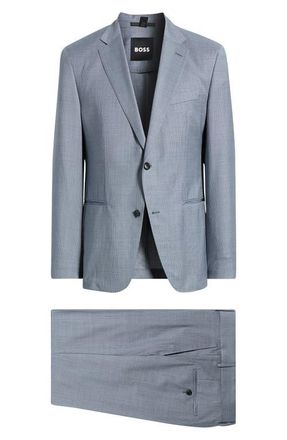 BOSS Huge Two-Piece Virgin Wool Suit in Open Blue at Nordstrom, Size 42 Regular