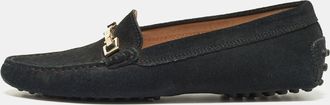 Tod's Tods Black Suede Horsebit Loafers