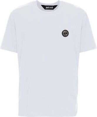 Just Cavalli T-shirts en Polos - Heren - T-shirts - Wit - S - Katoen - Tops