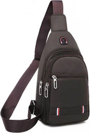 Generic Mens Shoulder Bag, Waterproof Crossbody Bag, Multi-Compartment Design Chest Bag, Suitable for Storing Office Documents and Notebooks. (Dark Brown,17 *