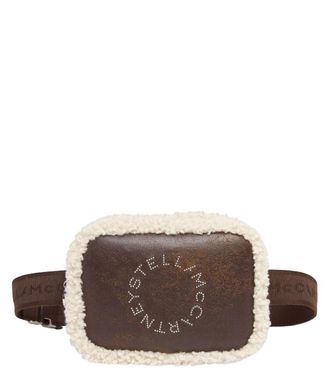 Stella McCartney Brown Logo Plush Medium Crossbody Bag