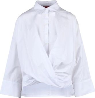 Virginia Bizzi White Cotton Wrap Shirt