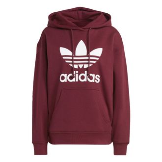 adidas Originals ADIDAS Originals Womens Trefoil Hoodie - Dark Red Cotton - Size Small