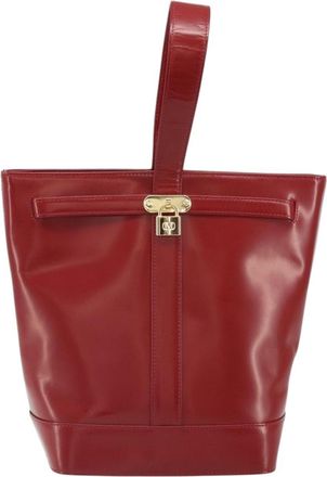 Valentino Garavani Vintage Handbag Leather Red Leather Handbag (Pre-Owned)