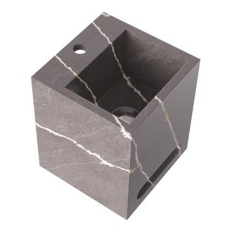 Marcel Breuer Nova Fontein - 25x25x30cm - vrijhangend - blinde ophanging - 1 kraangat - marmerlook - Copper Brown