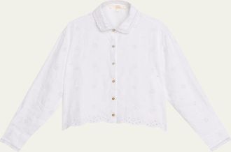 LoveShackFancy Delano Eyelet Linen Top