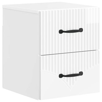 vidaXL Mesita De Noche De Pared Con Caj&oacute;n Brillante 34,5 X 33 X 40 Cm Vidaxl