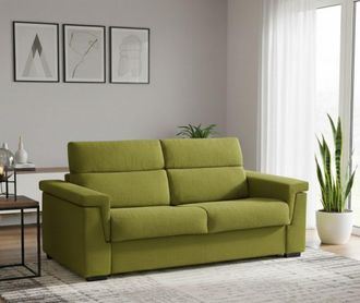 Dmora Sof&aacute; Fijo 2 Plazas Onesta, Sof&aacute; Lineal Para Sal&oacute;n, Acolchado, Desenfundable, Calidad 100% Made In Italy, 205x95 H100 Cm, Verde - Dmora