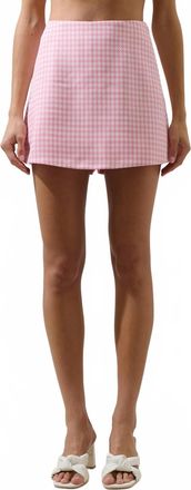 Sugarlips Kassy Checker Mini Skort In Pink