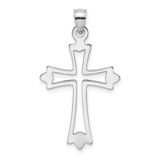 Diamond2Deal 14k Gold Polished and Cut-Out Cross Charm Pendant