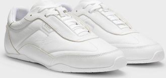 HUGO BOSS Mens BOSS Orange Jaylen Mens Leather Trainers with Logo Detail - White 100 - Size: 12