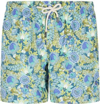 Peninsula Elastic Drawstring Shorts Multicolour Botanical Print
