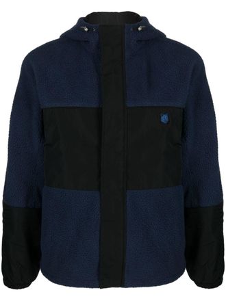 Maison Kitsun&eacute; fox head-patch hooded jacket - men - Polyester/Polyester - M - Blue