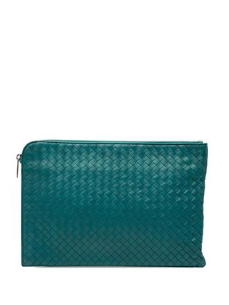 Bottega Veneta 2012-2025 Nappa Intrecciato clutch bag - women - Nappa Leather - One Size - Blue