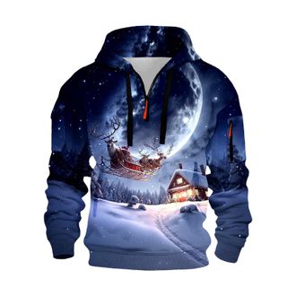 Generic Mens Christmas Hoodies Xmas Santa Claus Graphic Zip Up Cargo Jumpers Tactical Sweatshirts Long Sleeve Pullover Holiday Presents Gifts 2025, Yellow, XX