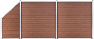 vidaXL Vidaxl - Set De Valla 2 Cuadradas + 1 Oblicua Wpc Marr&oacute;n 446x186 Cm