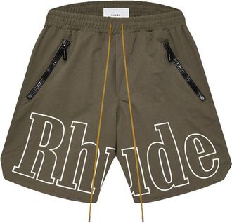 Rhude RH Logo Shorts - Heren - Strandmode - Groen - S - Katoen - Badmode