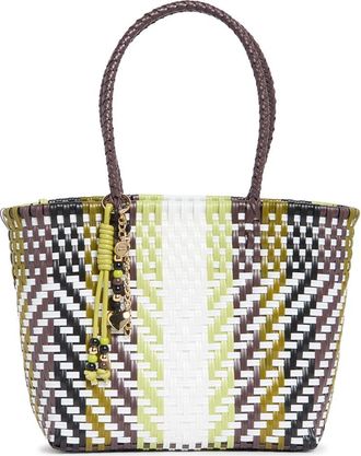 Steve Madden BSunny Woven Tote in Black/Green Multi Woven at Nordstrom Rack