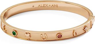 Alex and Ani Lucky Hinge Bangle Bracelet in Gold at Nordstrom, Size Small/medium