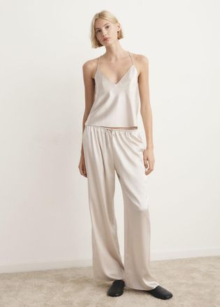 Mango Pantaloni pigiama seta grigio chiaro/pastello - Home - S - MANGO HOME