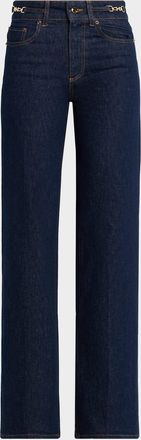 Paige Sasha Wide-Leg Jeans with Embellished Waistband