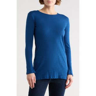 Go Couture Long Sleeve T-Shirt in Lyons Blue Slub at Nordstrom Rack, Size X-Large