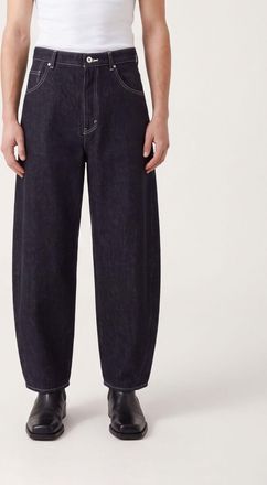 Comme Des Gar&ccedil;ons Mid-Rise Wide-Leg Baggy Jeans in Blue Cotton Denim
