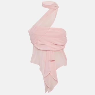 Guizio Pink Chiffon Wrap Around Top