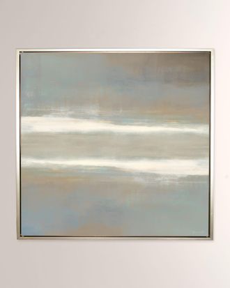 Benson-Cobb Serene Reflection 48X48 Square Canvas Giclee In Champagne Gold Frame, Hand-Embellished