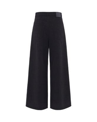 Sportmax Wide-Leg Garment-Dyed Trousers - Black
