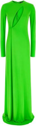 Tom Ford Lange Avondjurk met Schuine Halslijn - Dames - Avondkleed - Groen - 3XS - Kleedjes