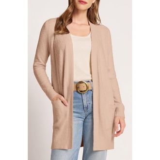 Matty M Claire Longline Open Front Cardigan in Taupe Beige at Nordstrom, Size X-Small