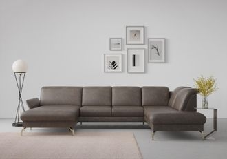 Sit&more Wohnlandschaft »Fashion U-Form« wahlweise mit Kopfteilverstellung, Vorziehsitz, motorisch, Nickelfüsse